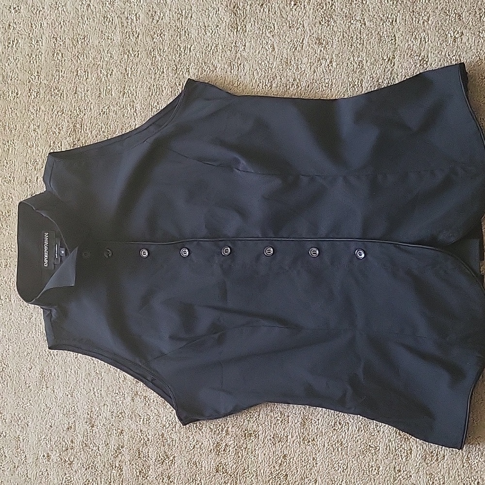Emporio Armani Cotton poly sleeveless blouse